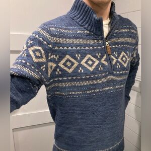 Men's Blue Patterned Sweater